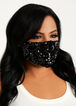 Sequin & Solid Face Mask Set, Black image number 0