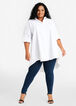Cotton Hi Low Button Up Top, White image number 0