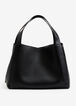 Black Faux Leather Shoulder Bag, Black image number 1