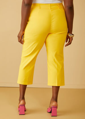 High Rise Power Twill Capris, Maize image number 1