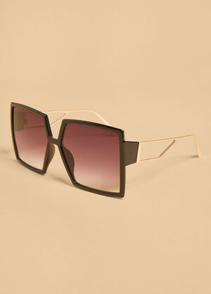 Oversized Square Framed Sunglasses, Black image number 1
