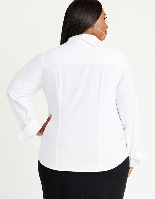 Cotton Blend Poplin Shirt, White image number 1