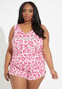 Bebe Leopard Pajama Shorts Set, Pink image number 0
