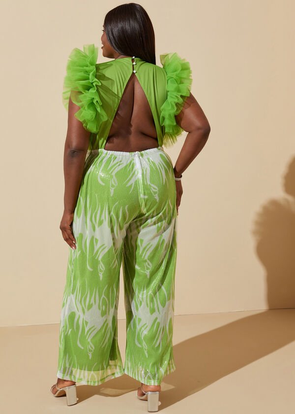 Embellished Straight Leg Jumpsuit, Parrot Green image number 1