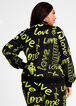 Love Graffiti Athleisure Jacket, Black image number 1