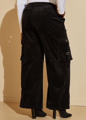 Corduroy Cargo Pants, Black image number 1