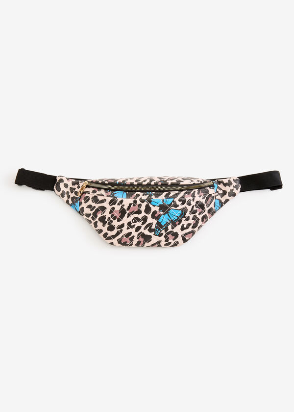 Cheetah Faux Leather Fanny Pack, Brown Animal image number 0