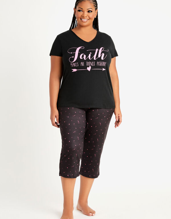 YMI Faith Pajama Set, Black image number 0
