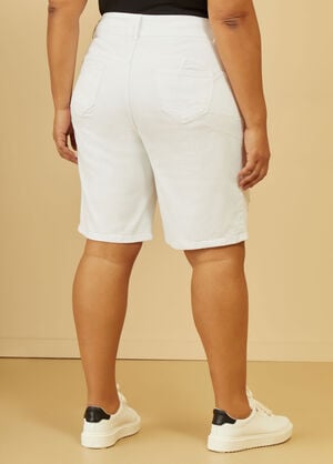 Fearless Distressed Denim Shorts, White image number 1