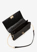 Black Sequin Quilted Chain Clutch, Black image number 2