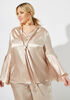 Tie Neck Charmeuse Blouse, Champagne image number 0