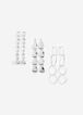 Silver 3pc Long Drop Earrings, Silver image number 0
