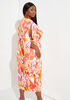 Printed Split Sleeve Midi Dress, Fandango Pink image number 1
