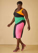 Colorblocked Textured Knit Dress, Multi image number 2