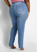 Rhinestone High Waist Skinny Jean, Medium Blue image number 1