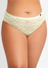 Floral Lace Thong Panty, LIME PUNCH image number 0