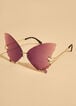Butterfly Rimless Tinted Sunglasses, Purple image number 2