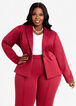 Plus Size Scuba One Button Blazer High Waisted  Skinny Pant 2pc Set image number 0