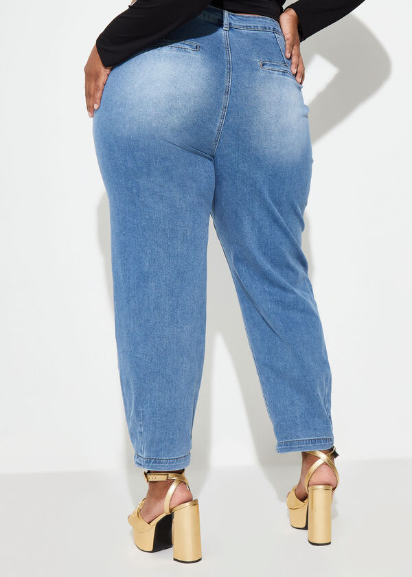 High Rise Girlfriend Jeans, Classic Blue image number 1