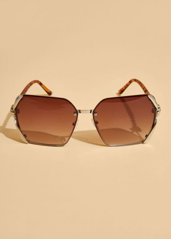Gradient Rimless Sunglasses, Brown image number 1