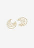 Crystal Half Moon Earrings, Gold image number 0