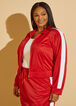 Zipped Striped Track Jacket, Barbados Cherry image number 2