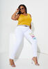 Star Embellished Skinny Jeans, White image number 2