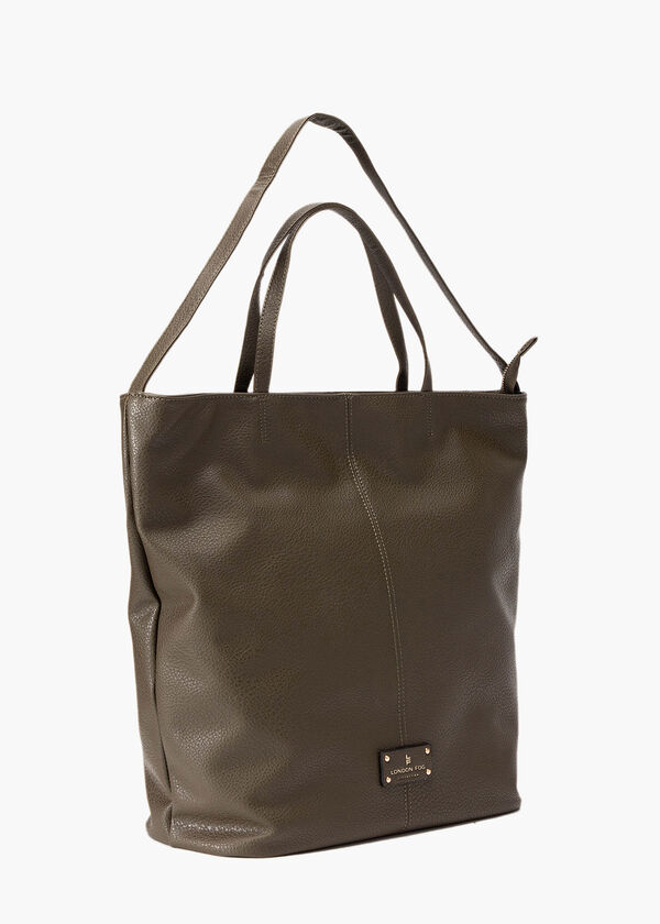 London Fog Laura Faux Leather Tote, Olive image number 5