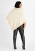 Faux Fur Trim Poncho, Camel Taupe image number 1