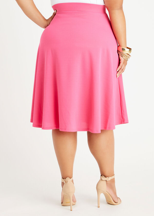 Draped High Waist Crepe Skirt, Fandango Pink image number 1