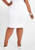 2 Pocket Button Front Skirt, White image number 0