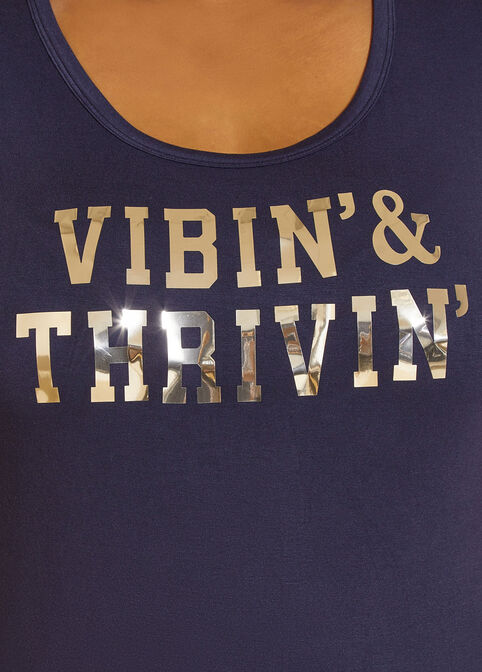 Vibin' & Thrivin' Graphic Tee, Navy image number 2