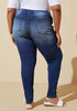 Distressed Front High Rise Jeans, Dk Rinse image number 1