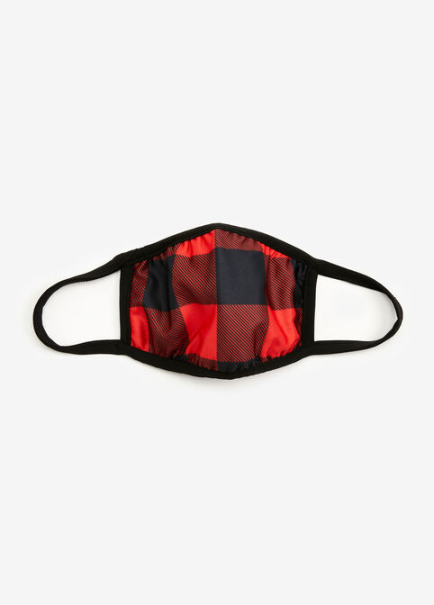 Check & Plaid Face Mask Set, Red image number 2