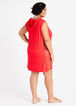 Mesh Trim Hoodie Cover Up Dress, Red image number 1