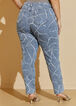 Distressed Printed Mom Jeans, Medium Blue image number 1