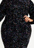 Sequin Embellished Velvet Dress, Black image number 2