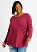Basic Stretch Knit Long Sleeve Tee, Rhododendron image number 0