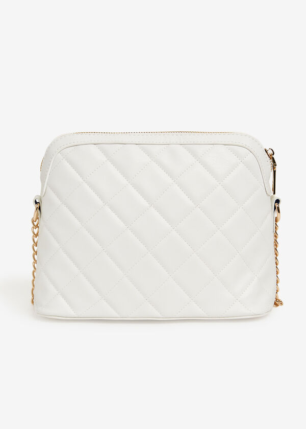 bebe Winnie Quilted Crossbody, White image number 2