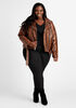 Levis Faux Leather Moto Jacket, Brown Animal image number 2