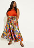 Floral Print Satin Maxi Skirt, Multi image number 2