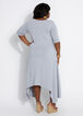 Asymmetric T-Shirt Midi Dress, Heather Grey image number 1