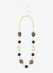 Animal Beaded Chain Long Necklace, Black Animal image number 0