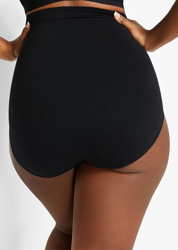 Seamless High Waist Shaping Brief, Black image number 1
