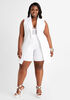 Pleated High-Waisted Shorts, White image number 2