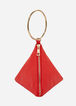 Red Faux Leather Pyramid Bag, Flame Scarlet image number 0