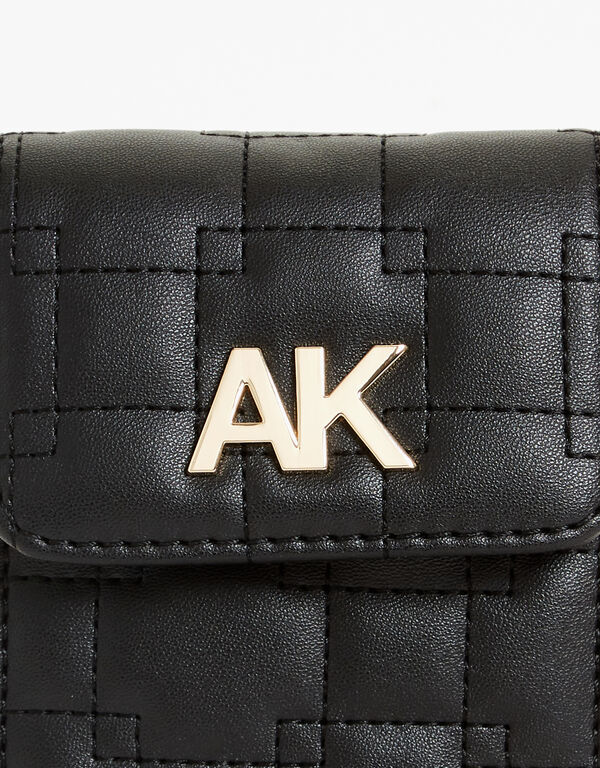 Anne Klein Quilted Phone Crossbody, Black image number 1