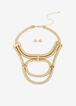 Gold Cutout Collar Necklace Set, Gold image number 0