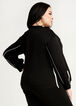 Cutout Side Zip Scuba Pullover, Black White image number 1