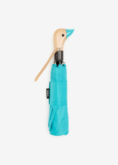 Totes Duck Handle Auto Umbrella, Teal image number 1